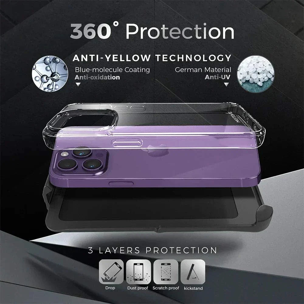 Clear Phone Case: Military-Grade Protection & Magnetic Clip | MOTIVE