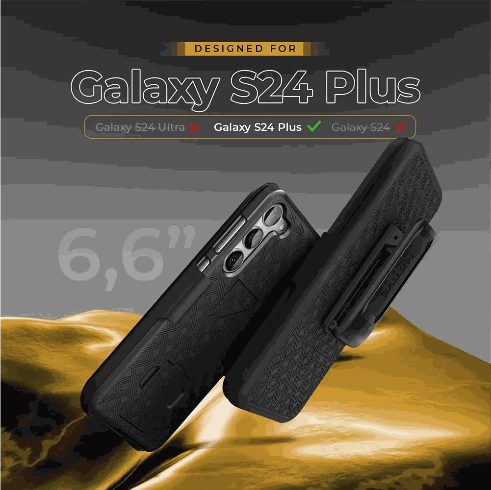 Samsung s24 Plus case with belt clip, durable protection, military-grade shockproof design.