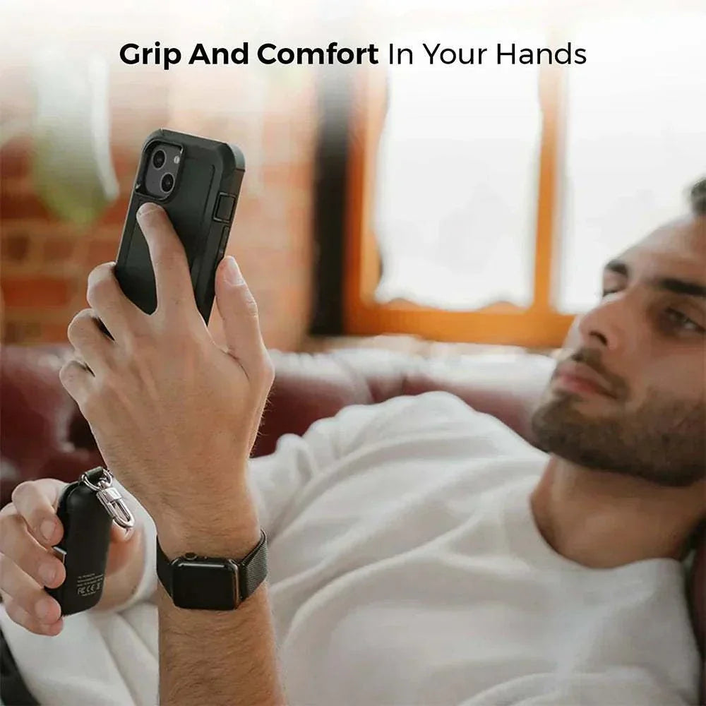 iPhone 14 Plus holster with belt clip for ultimate protection and convenience.