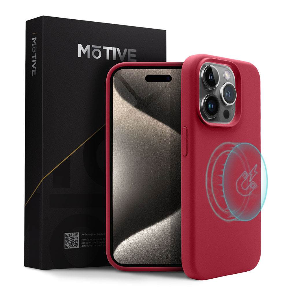Slim liquid silicone case for iPhone 15 Pro Max, MagSafe compatible, luxurious soft-touch finish, protective cover.