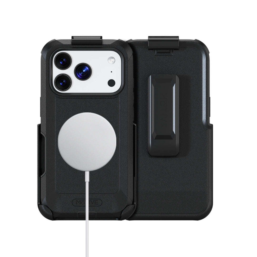 Motivecase Bunker series heavy-duty case for the Apple iPhone 17 Pro Max, showing its rugged design.