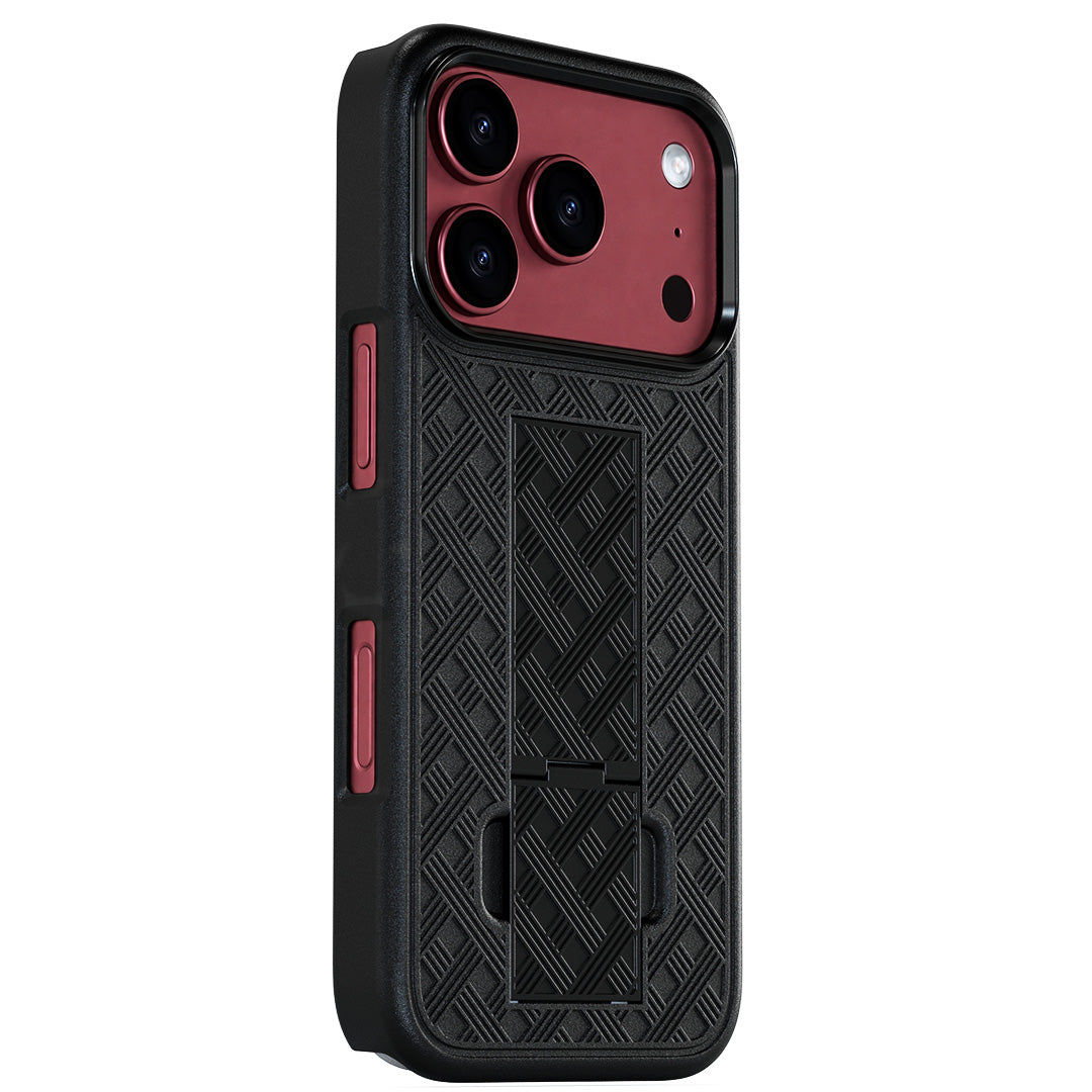 Studio rear camera protection view of Motivecase Ranger V1 military-grade heavy-duty phone case for iPhone 18 Pro Max.