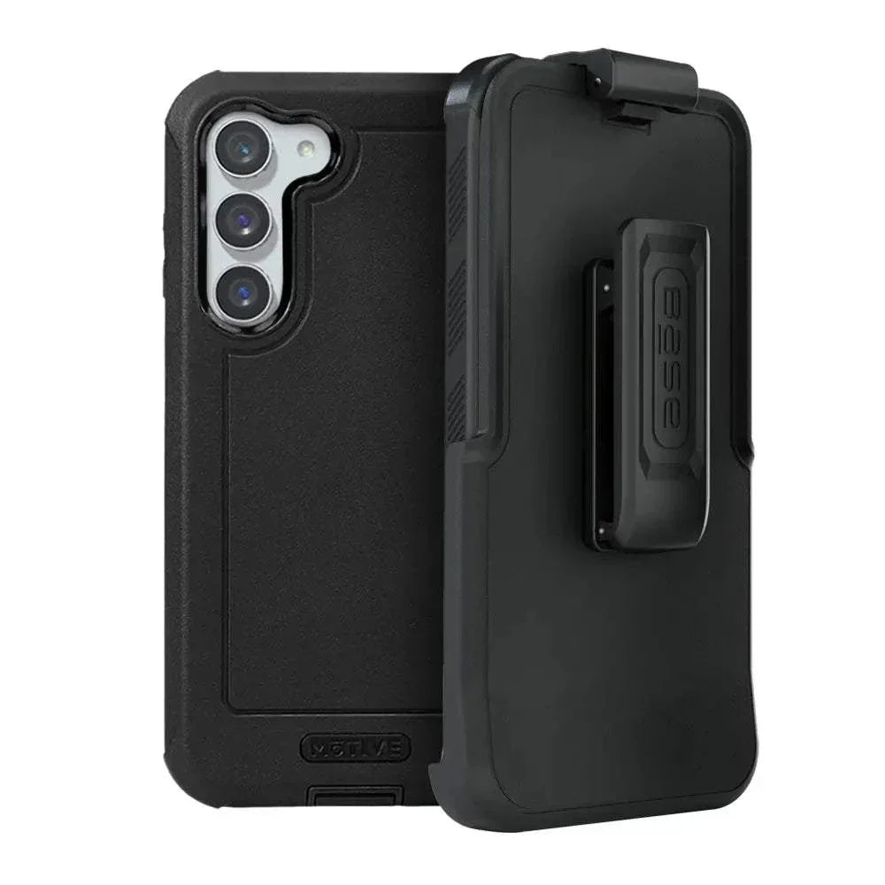 Official Motivecase Bunker case for the Samsung Galaxy S23, showing multiple views.