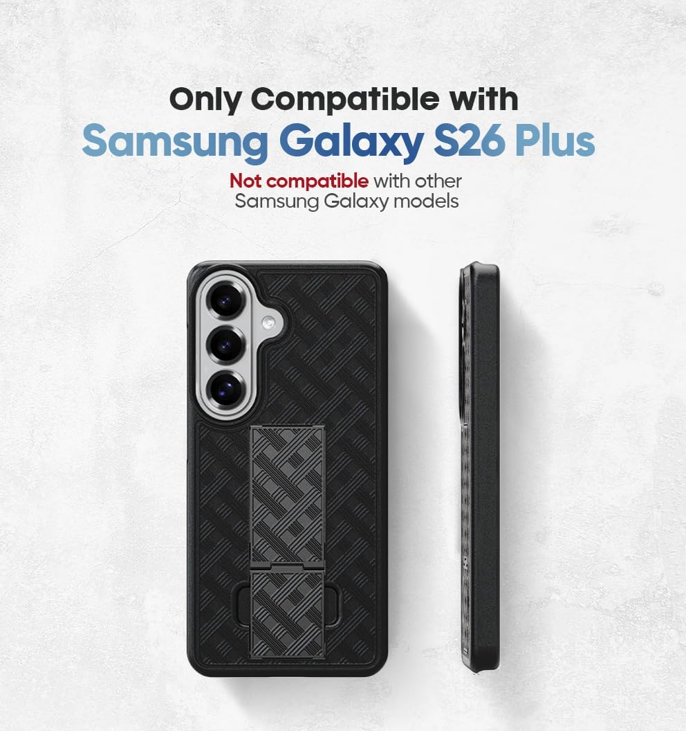 Model compatibility guide confirming Motivecase Ranger V1 series phone case fits Samsung Galaxy S26 Plus exclusively.