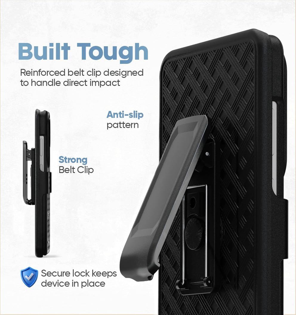 Heavy-duty reinforced belt clip detail for Samsung Galaxy S26 Ultra Motivecase Ranger V1 case with secure lock mechanism.