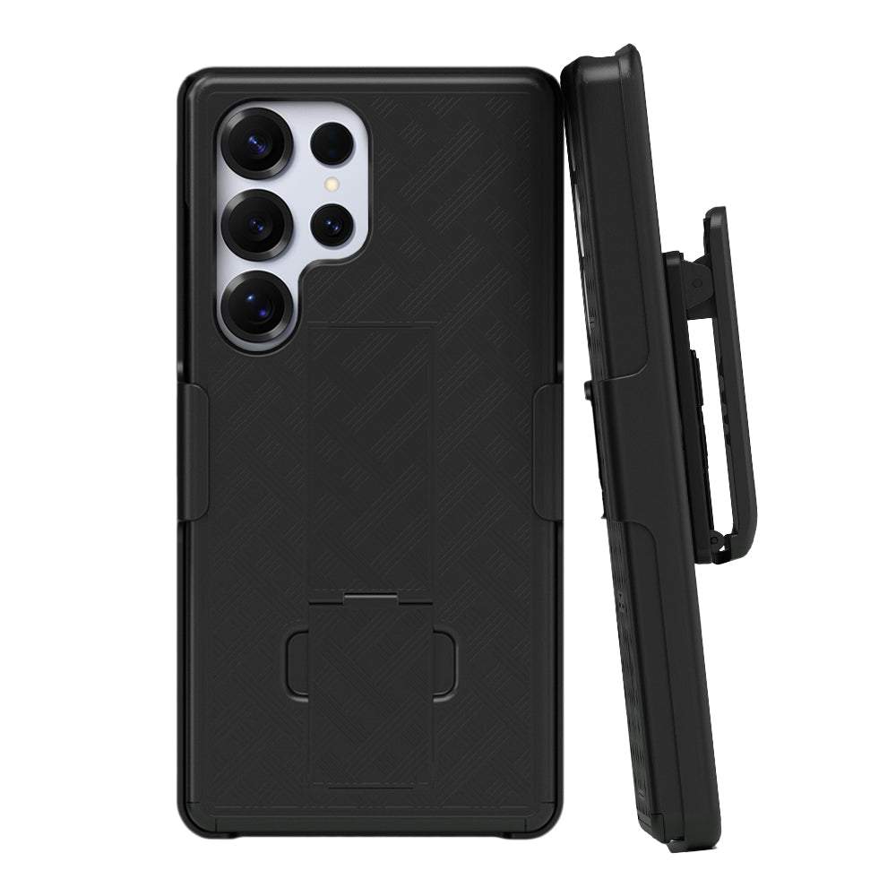 Front and side view of the slim Motivecase Ranger V1 case for the Samsung Galaxy S25 Ultra.