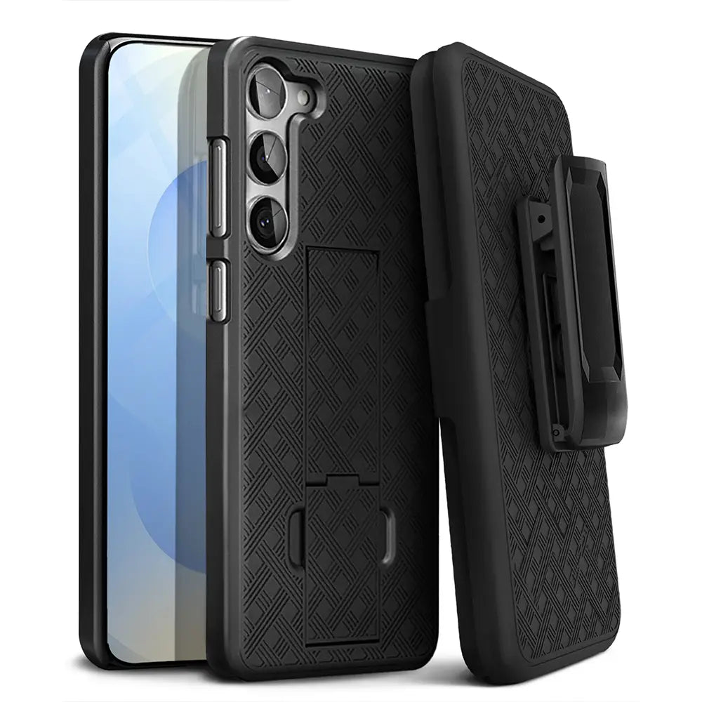 MOTIVE Samsung s25 Case with belt clip | Shockproof & Kickstand Included