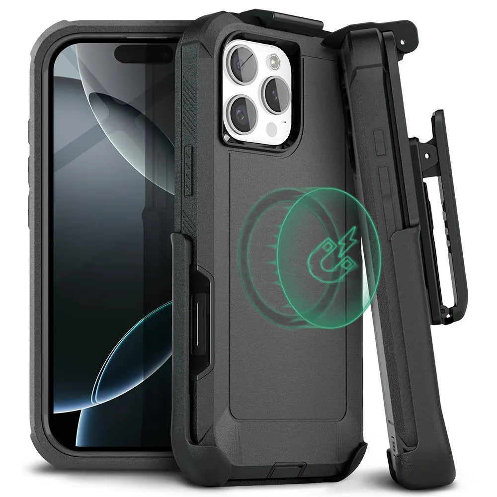 iPhone 16 Pro Heavy Duty Case and Holster with Kickstand and Belt Clip