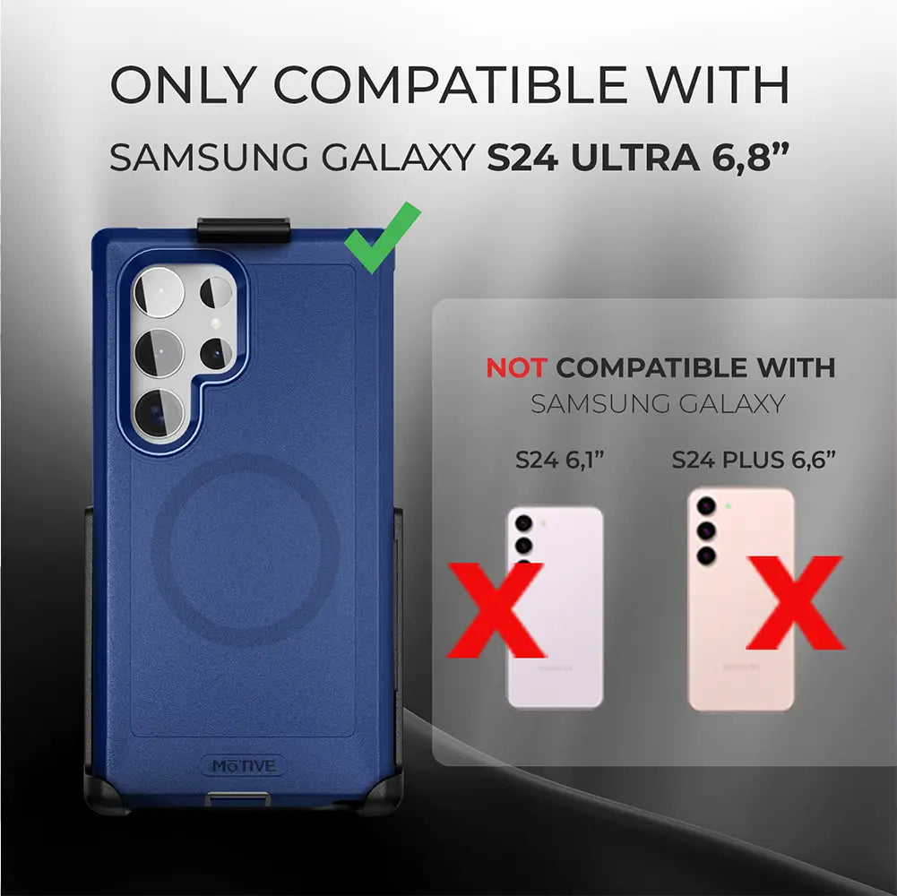 Galaxy S24 Ultra Case & Holster with heavy duty protection and belt clip, compatible only with Samsung Galaxy S24 Ultra 6.8".