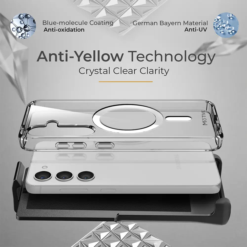 MOTIVE Crystal Clear s25 Phone Case | Anti-Yellowing + Military-Grade