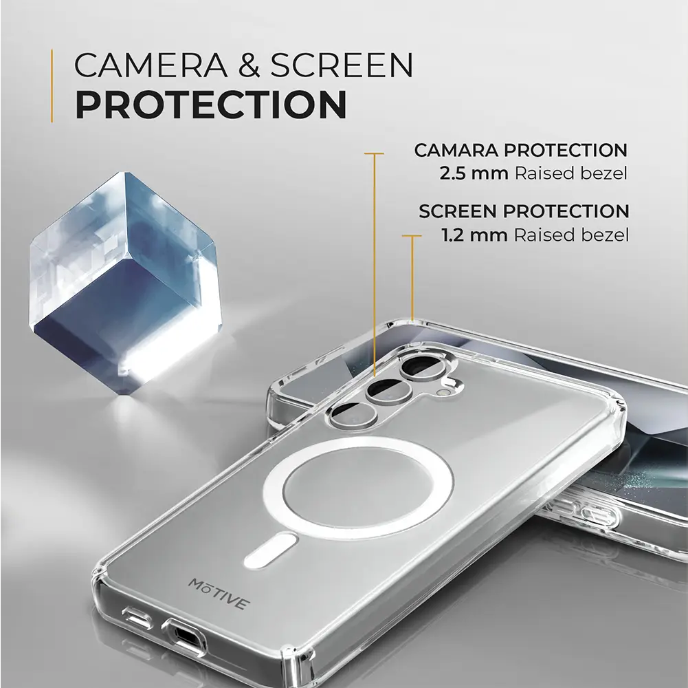 Galaxy S24 clear case with holster, durable shockproof design, camera and screen protection features.