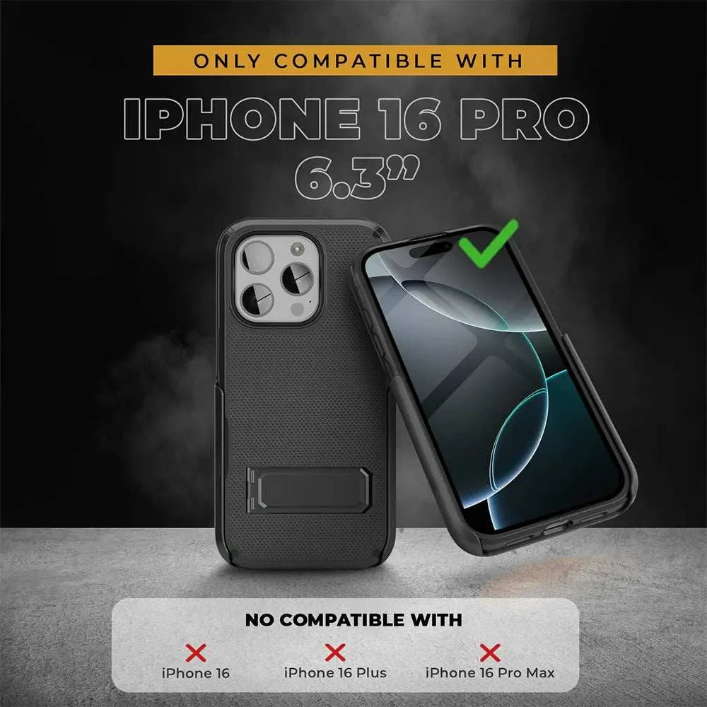 Sleek black case designed specifically for the iPhone 16 Pro. This case offers a perfect fit for your 6.1-inch device. #iPhone16Procase #exclusivecase #perfectfit