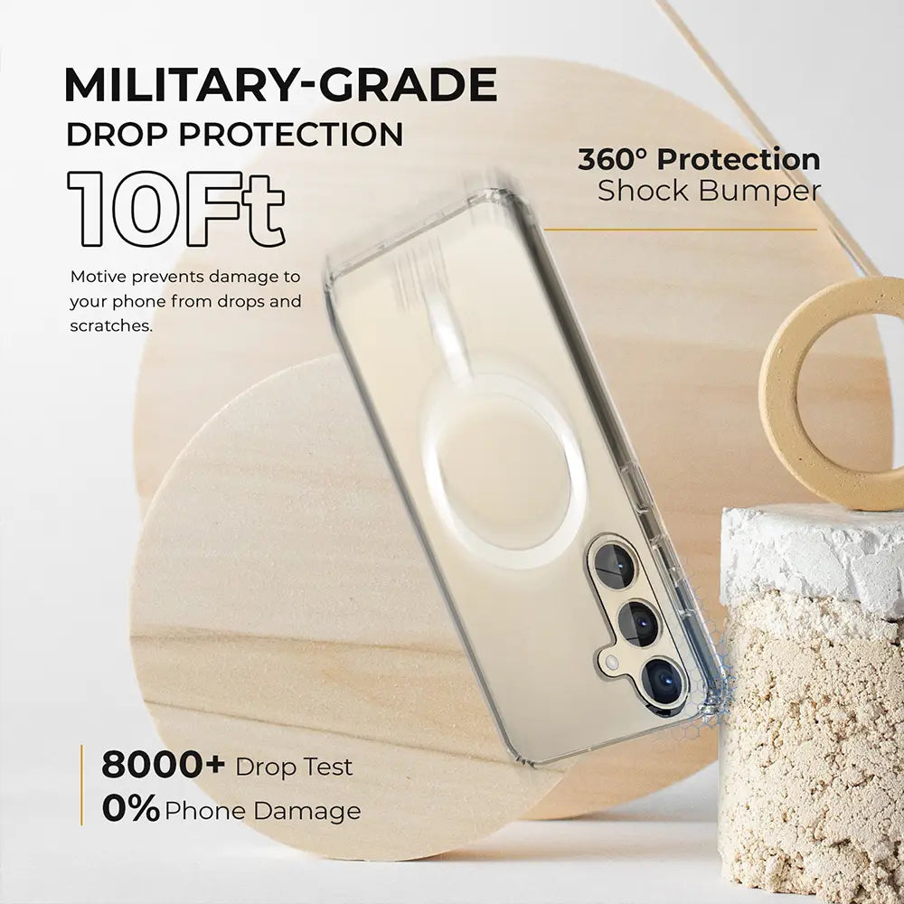 Clear case for Galaxy S24 Plus with shockproof bumper and camera protection.