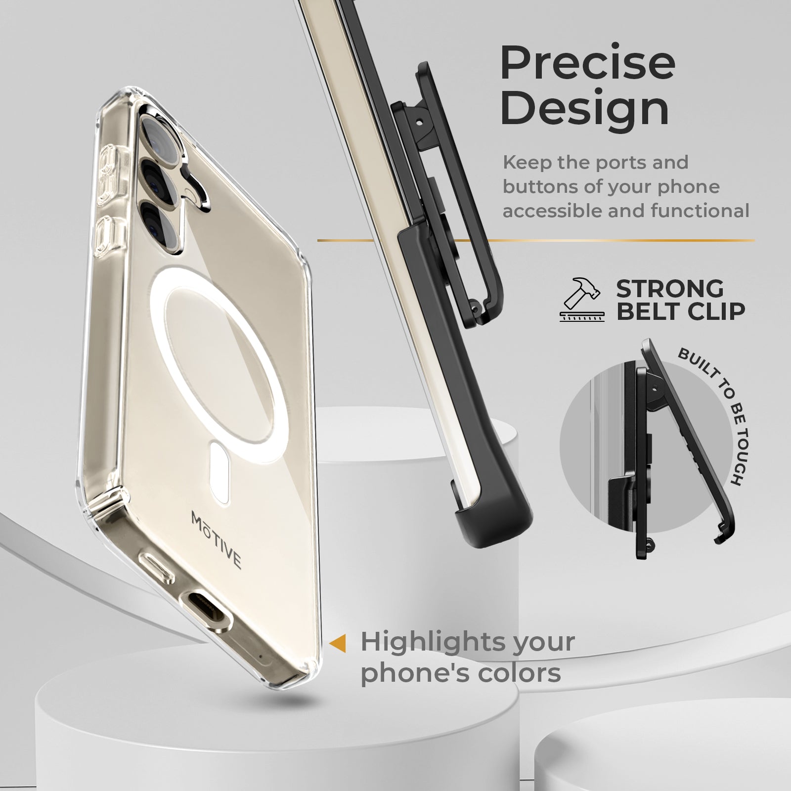 Clear Case & Holster Combo for Samsung Galaxy S24 Plus