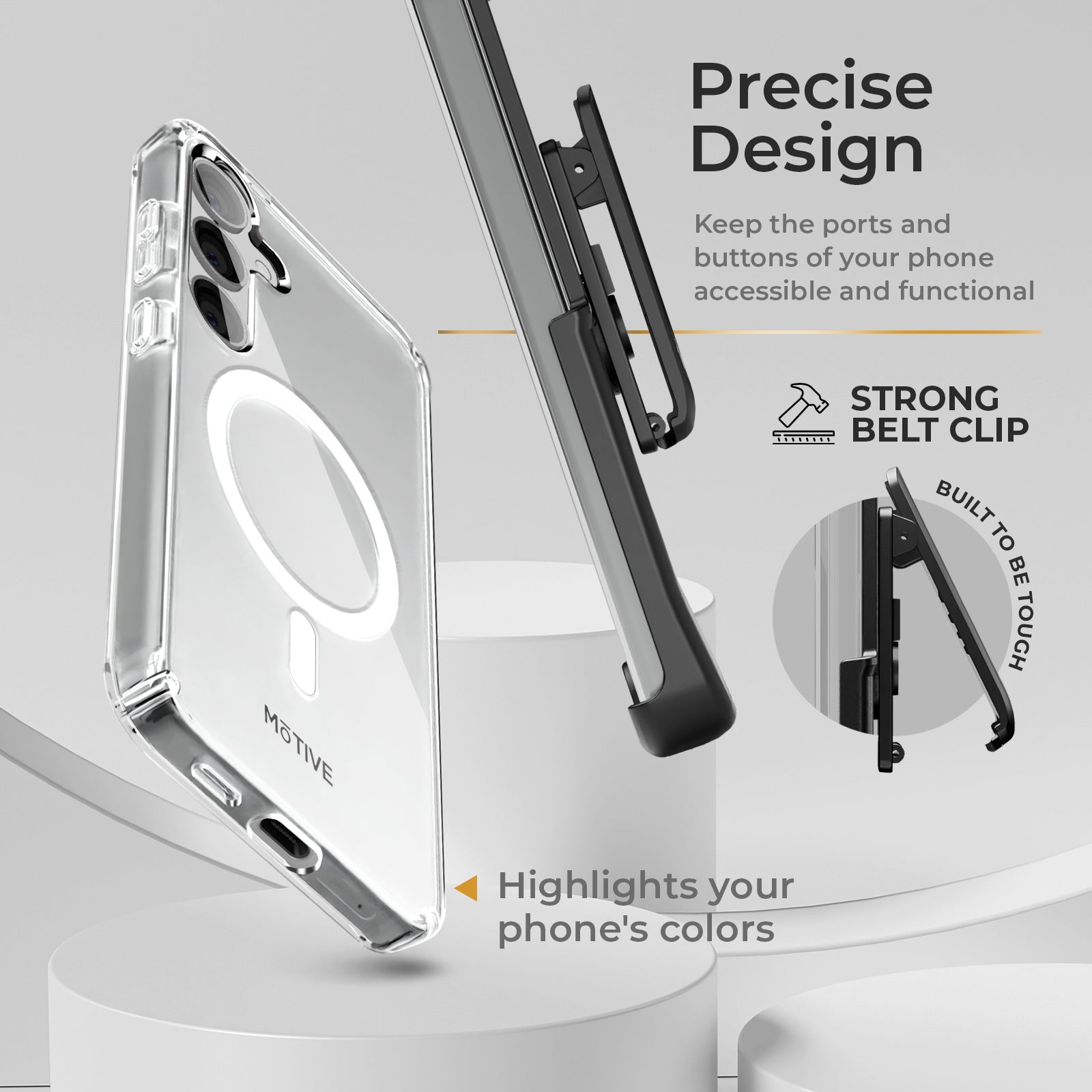 Clear Case & Holster Combo (Screen Protector & Camera Lens) for Samsung Galaxy S24