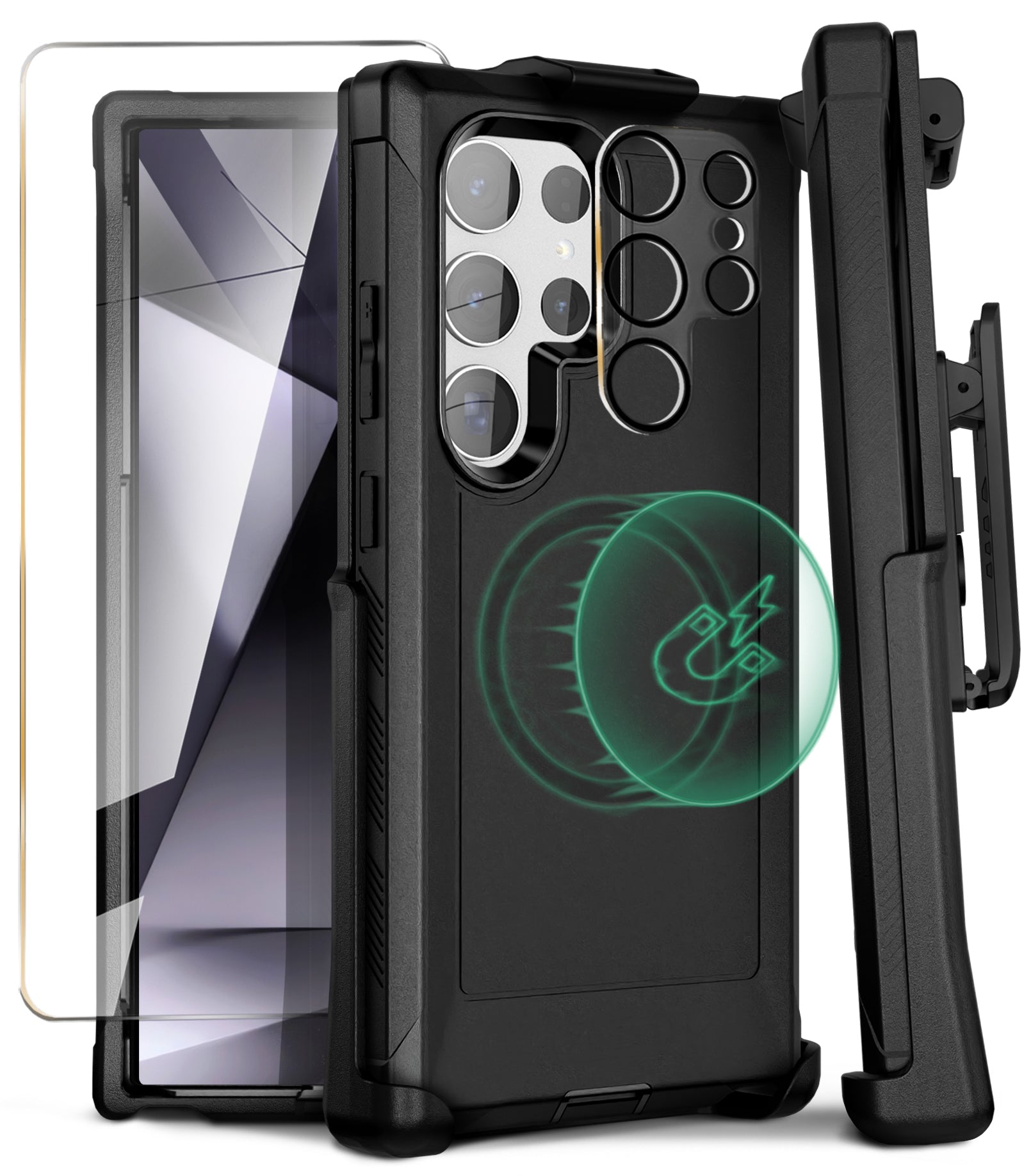 Heavy Duty Case & Holster Combo (Screen Protector & Camera Lens) for Samsung Galaxy S24 Ultra