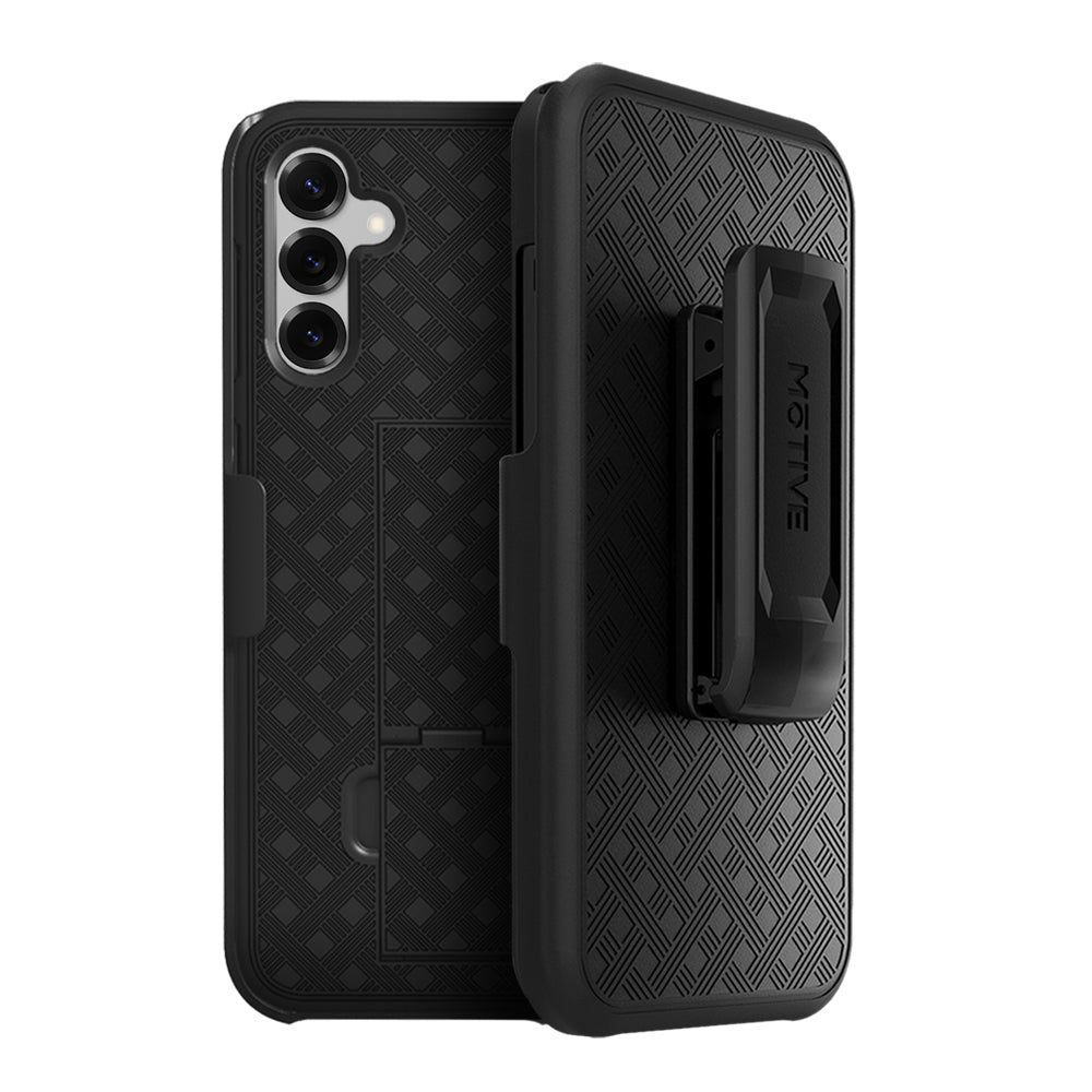 MOTIVE Samsung s25 Case with belt clip | Shockproof & Kickstand Included