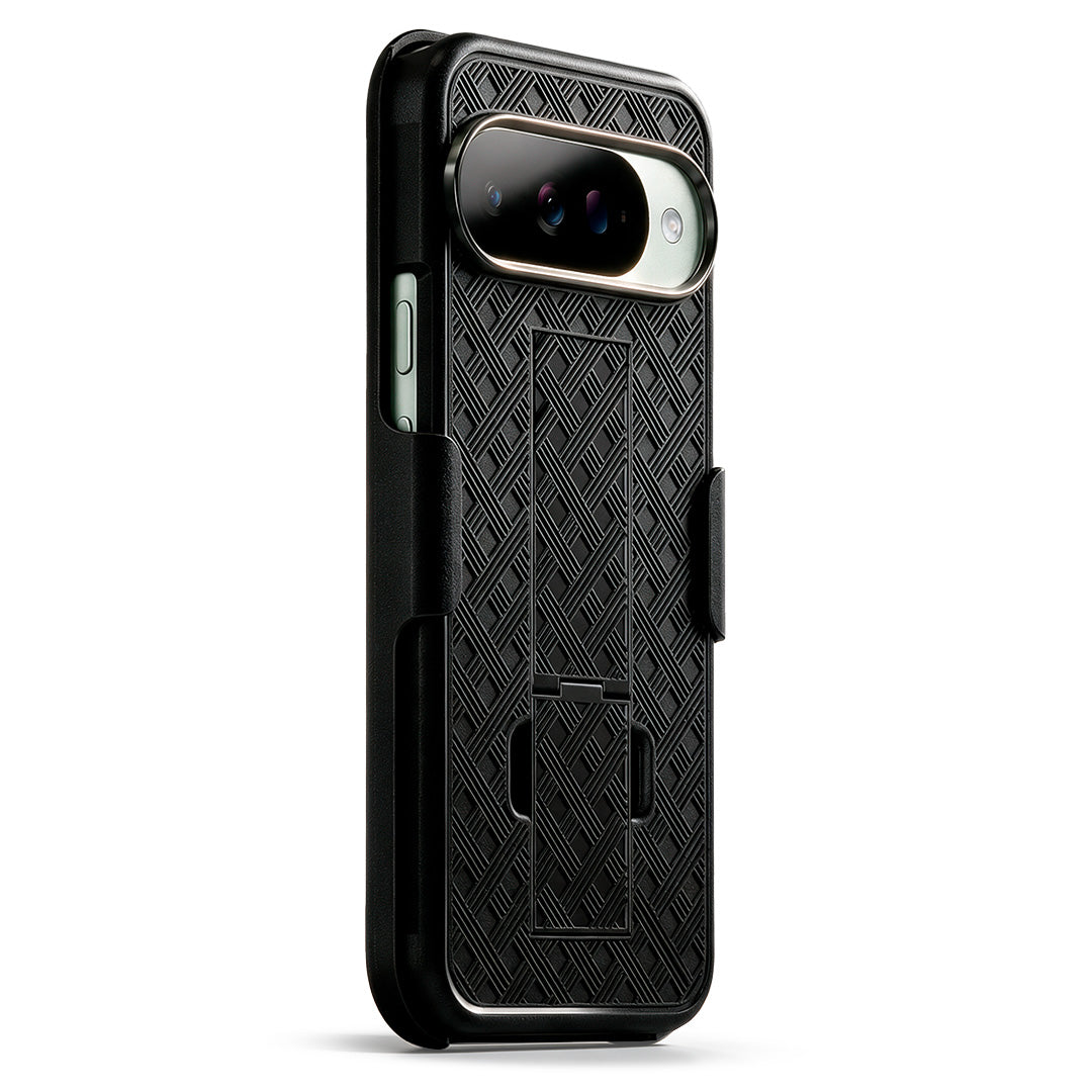 Motivecase Ranger V1 heavy-duty phone case for Google Pixel 11 featuring 360-degree rotating belt clip holster and military-grade drop protection.