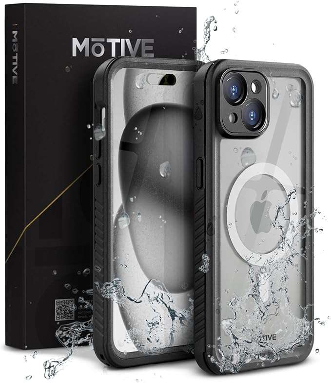 Official Motivecase IP68 Waterproof case for the Apple iPhone 15 Plus.