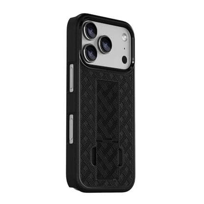 Motivecase Ranger V1 heavy-duty case for iPhone 17 Pro Max showing triple camera lens cutouts, textured pattern, and protective corners.