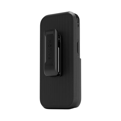 Heavy-duty Motivecase Ranger V2 holster attachment for iPhone 17 Pro Max featuring 360-degree rotating belt clip swivel and slide-in sleeve.