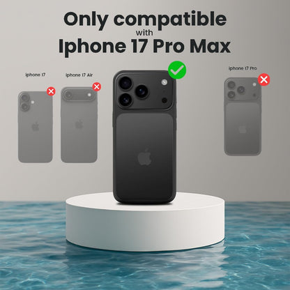 Official model compatibility guide verifying that the Motivecase Waterproof series protective case fits iPhone 17 Pro Max smartphones exclusively. **(19 words)**
