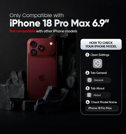 Compatibility guide graphic displaying custom cutout fit and button alignment of Motivecase Ranger V2 case designed for iPhone 18 Pro Max.