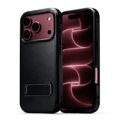 Dual front and back angle view of Motivecase Ranger V2 heavy-duty phone case for iPhone 18 Pro Max showing rugged dual-layer drop protection.
