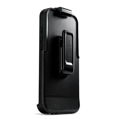 Tactical Motivecase Waterproof Series phone holster for iPhone 18 Pro Max equipped with heavy-duty 360-degree swivel belt clip for easy hands-free carry.