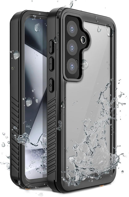 Motivecase Waterproof Samsung Galaxy S24 protective phone case resisting direct water splashes during outdoor water activities. **(16 words)**