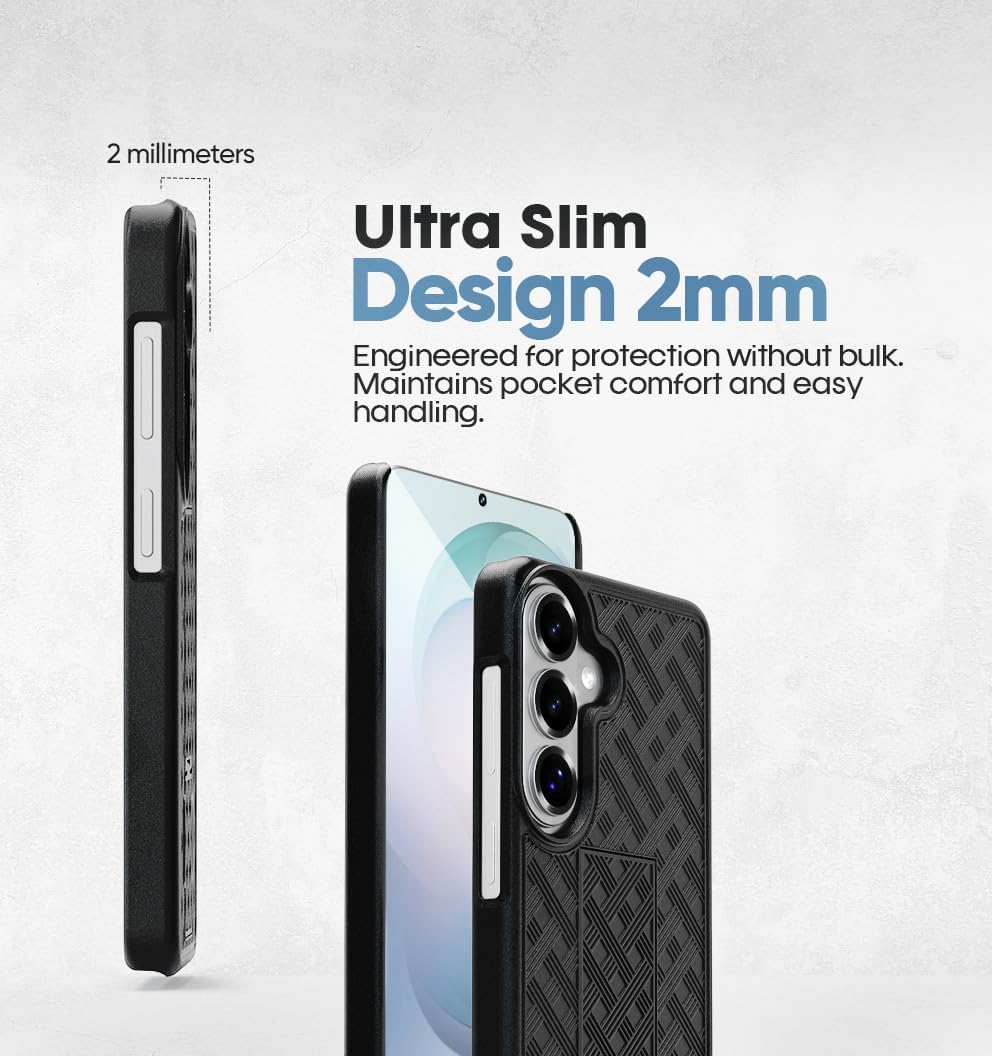 Ultra-slim 2mm thin profile design of Motivecase Ranger V1 case for Samsung Galaxy S26 Plus providing slim protection without bulk.