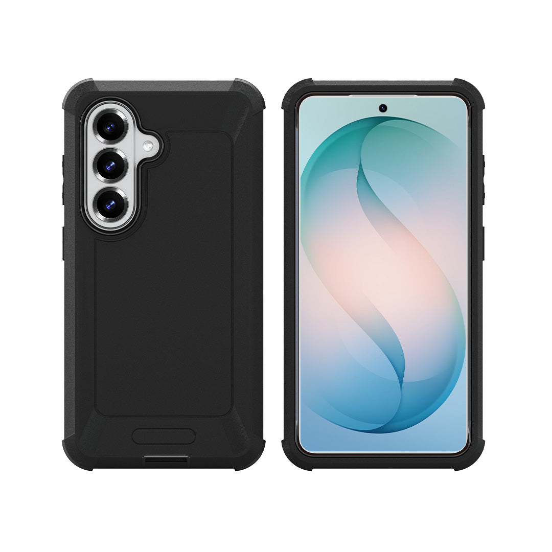 Front screen display and rear camera view of Motivecase Bunker Series military-grade heavy-duty phone case for Samsung Galaxy S26 Ultra.