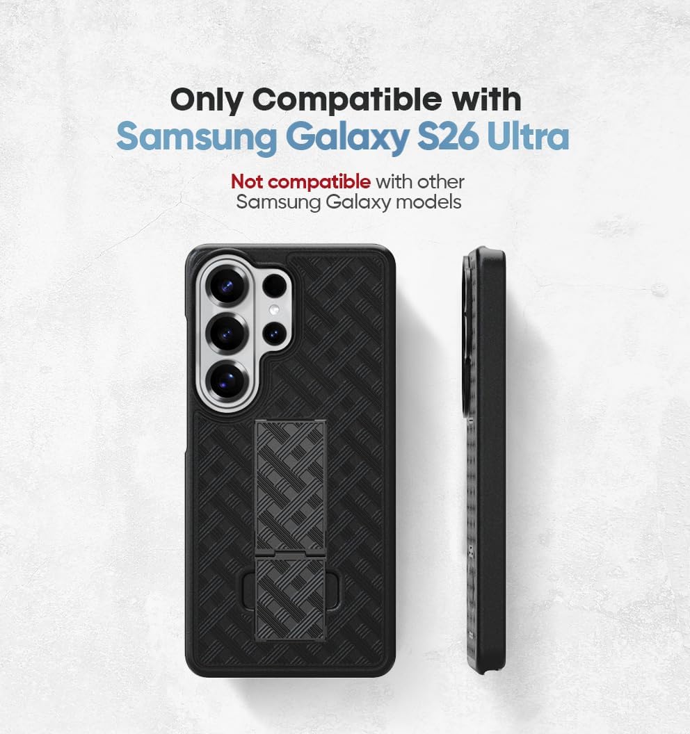 Model compatibility guide confirming Motivecase Ranger V1 series phone case fits Samsung Galaxy S26 Ultra exclusively.