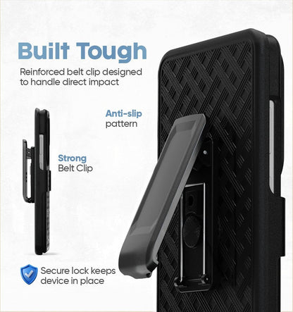 Heavy-duty reinforced belt clip detail for Samsung Galaxy S26 Ultra Motivecase Ranger V1 case with secure lock mechanism.