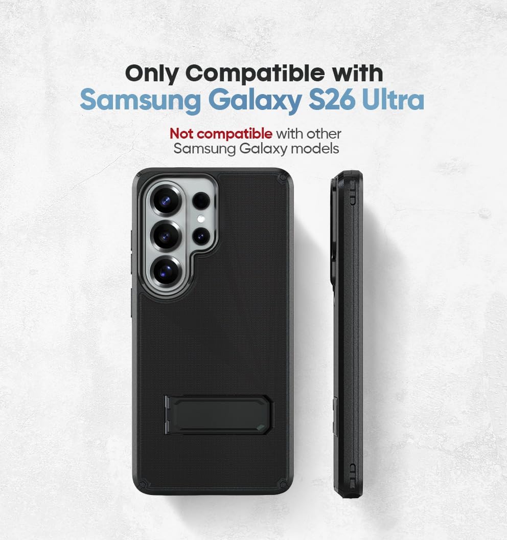 Model compatibility guide confirming Motivecase Ranger V2 series phone case fits Samsung Galaxy S26 Ultra exclusively.