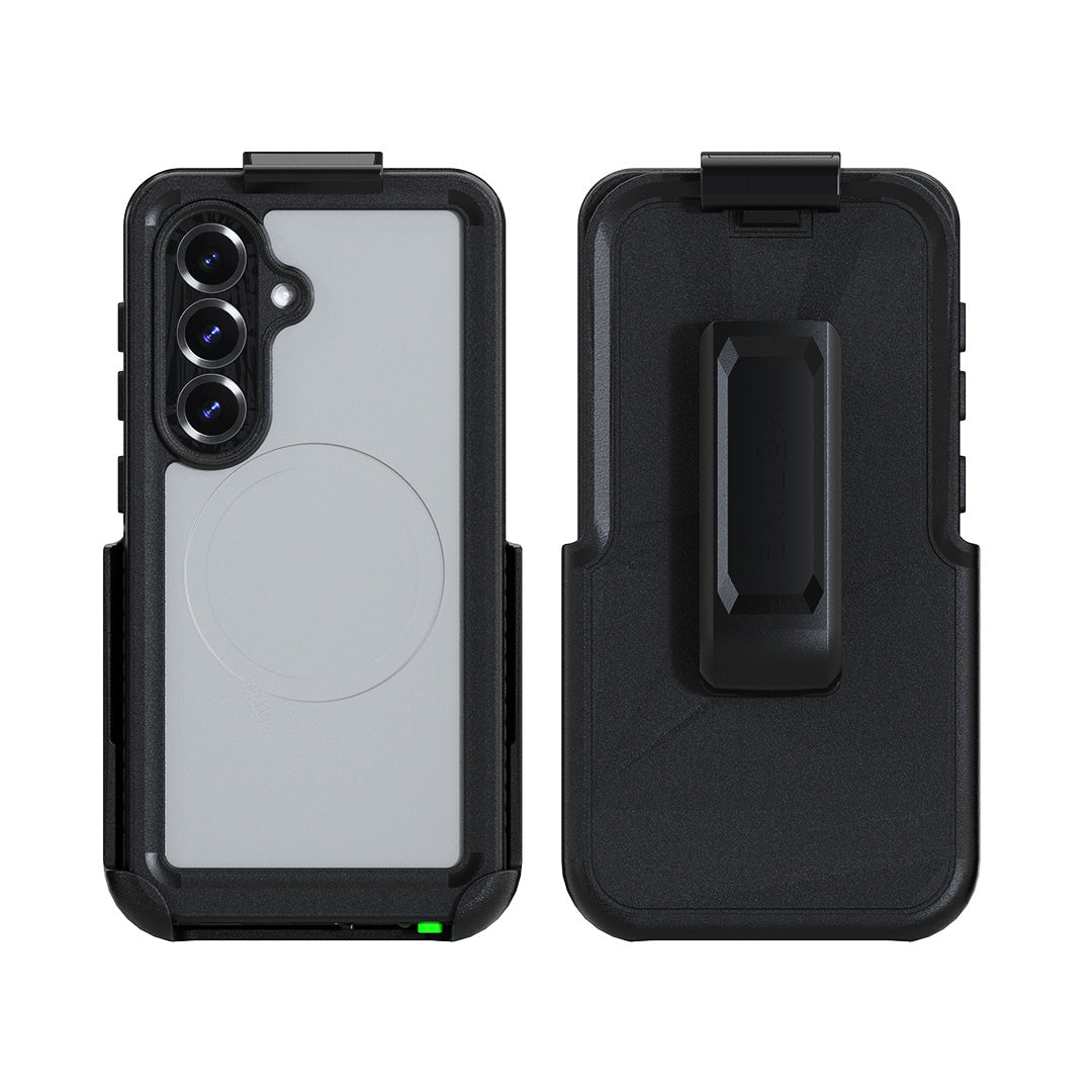 Motivecase Waterproof heavy-duty phone case for s26Water featuring drop defense, kickstand, and belt clip holster.