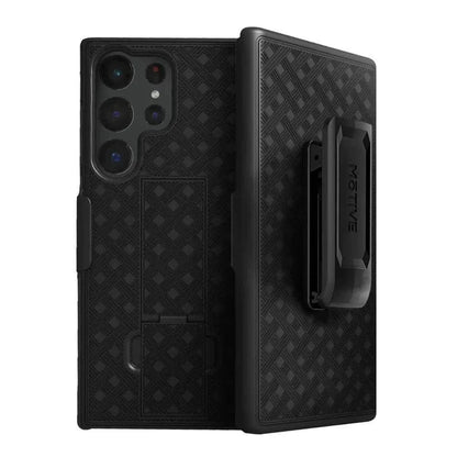 Front and side view of the slim Motivecase Ranger V1 case for the Samsung Galaxy S24.