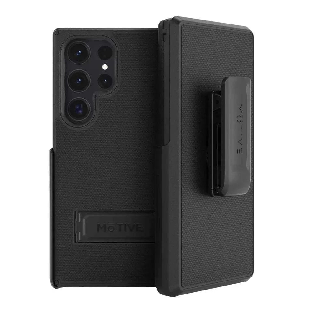 Front and side view of the Motivecase Ranger V2 dual-layer case for the Samsung Galaxy S24.